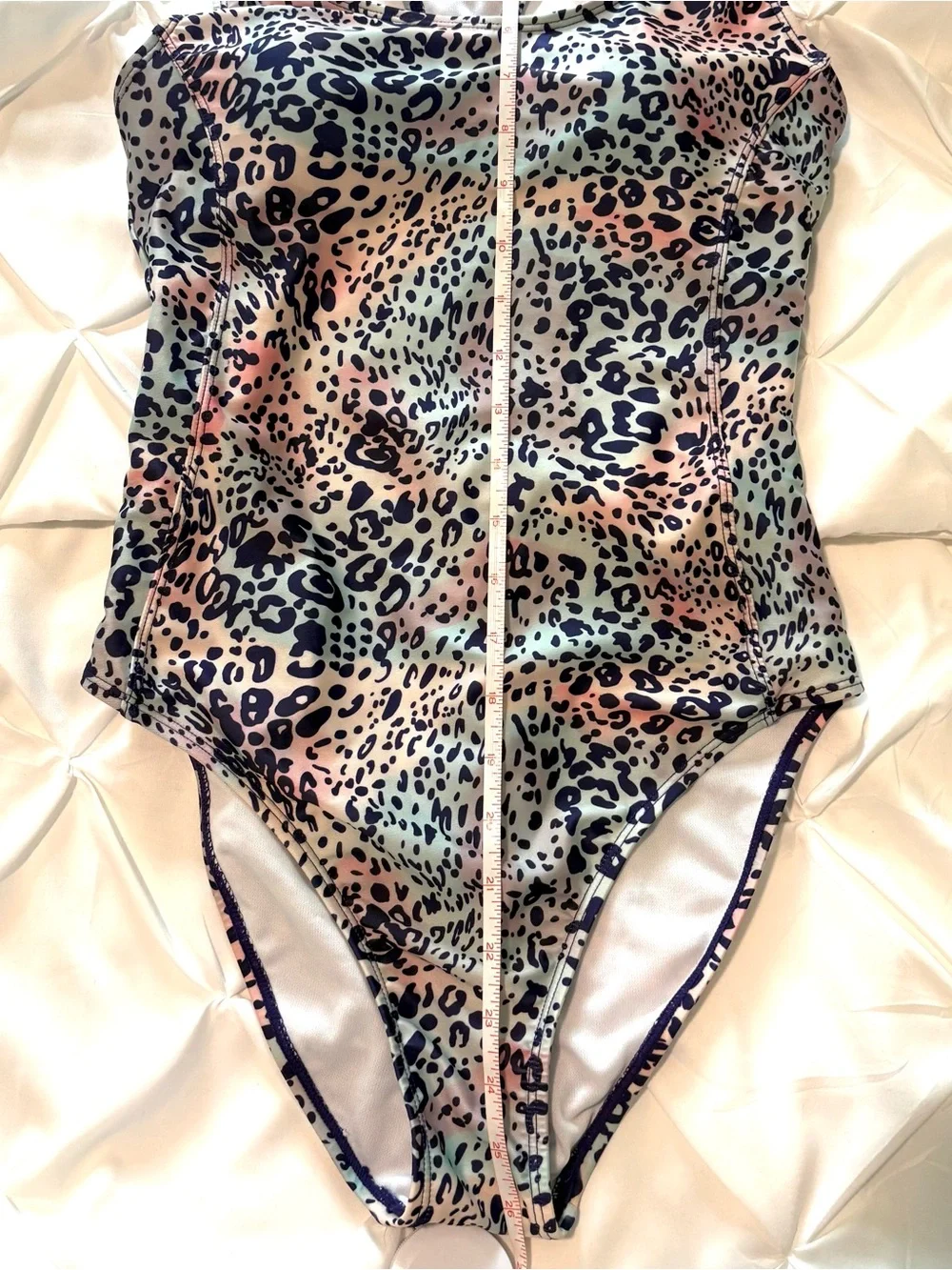 Nicole Miller Studio Multicolor Leopard Print Swimsuit, Women’s size S NWOT